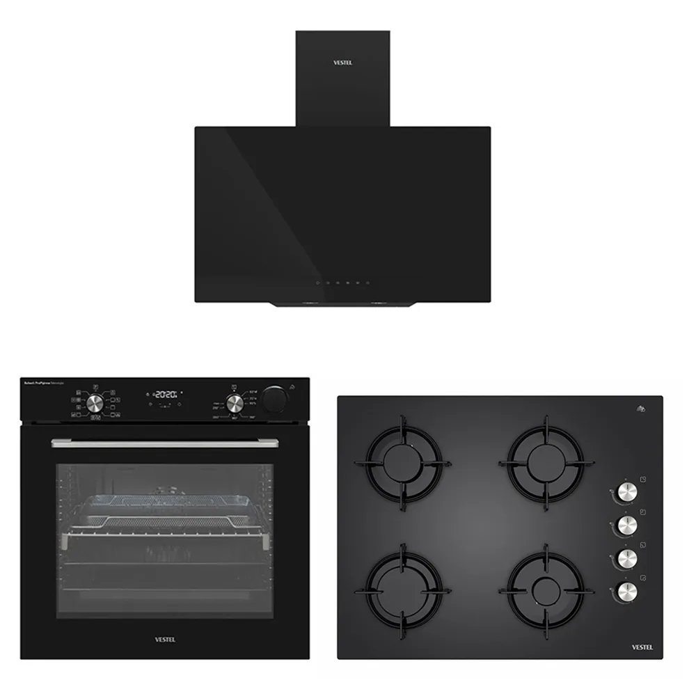 Eğik Siyah Buharlı Lightfry Set
