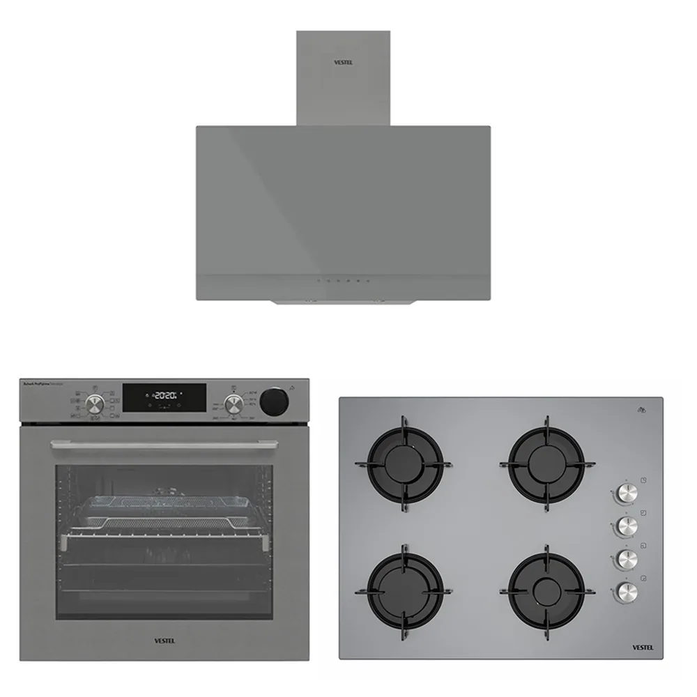 Eğik Gri Buharlı Lightfry Set