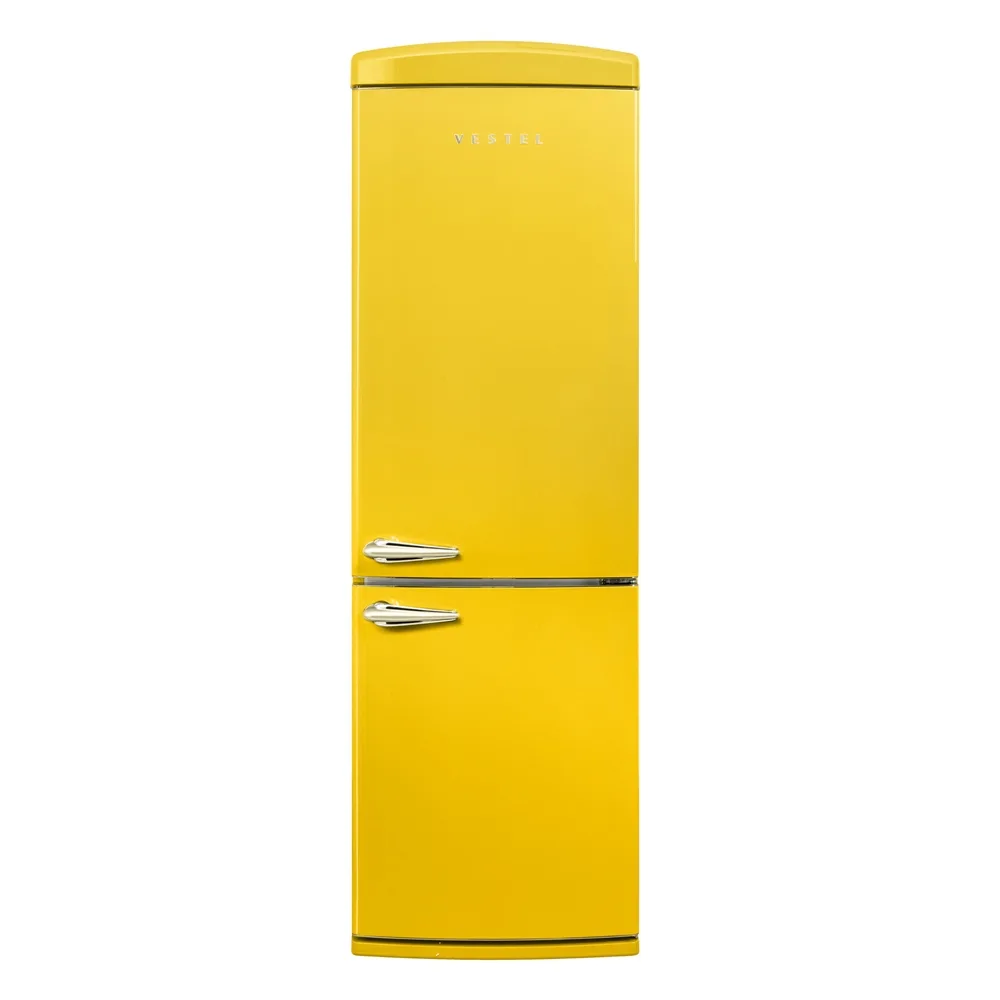 Vestel Retro NFK37011 330 Lt No-Frost Sarı Buzdolabı