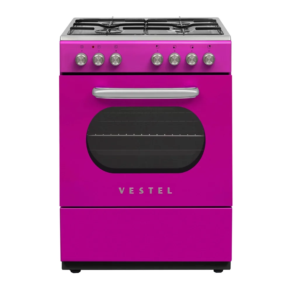Vestel Retro SF 84011 DG Pembe 4 Gözü Gazlı A Enerji Sınıfı Solo Fırın