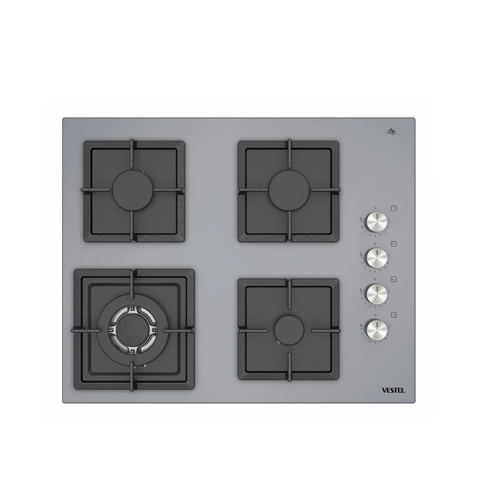 Vestel AO-6510419 G DG DWK 65 cm 4 Gözü Gazlı (1 Gözü Wok'lu) Ankastre Ocak